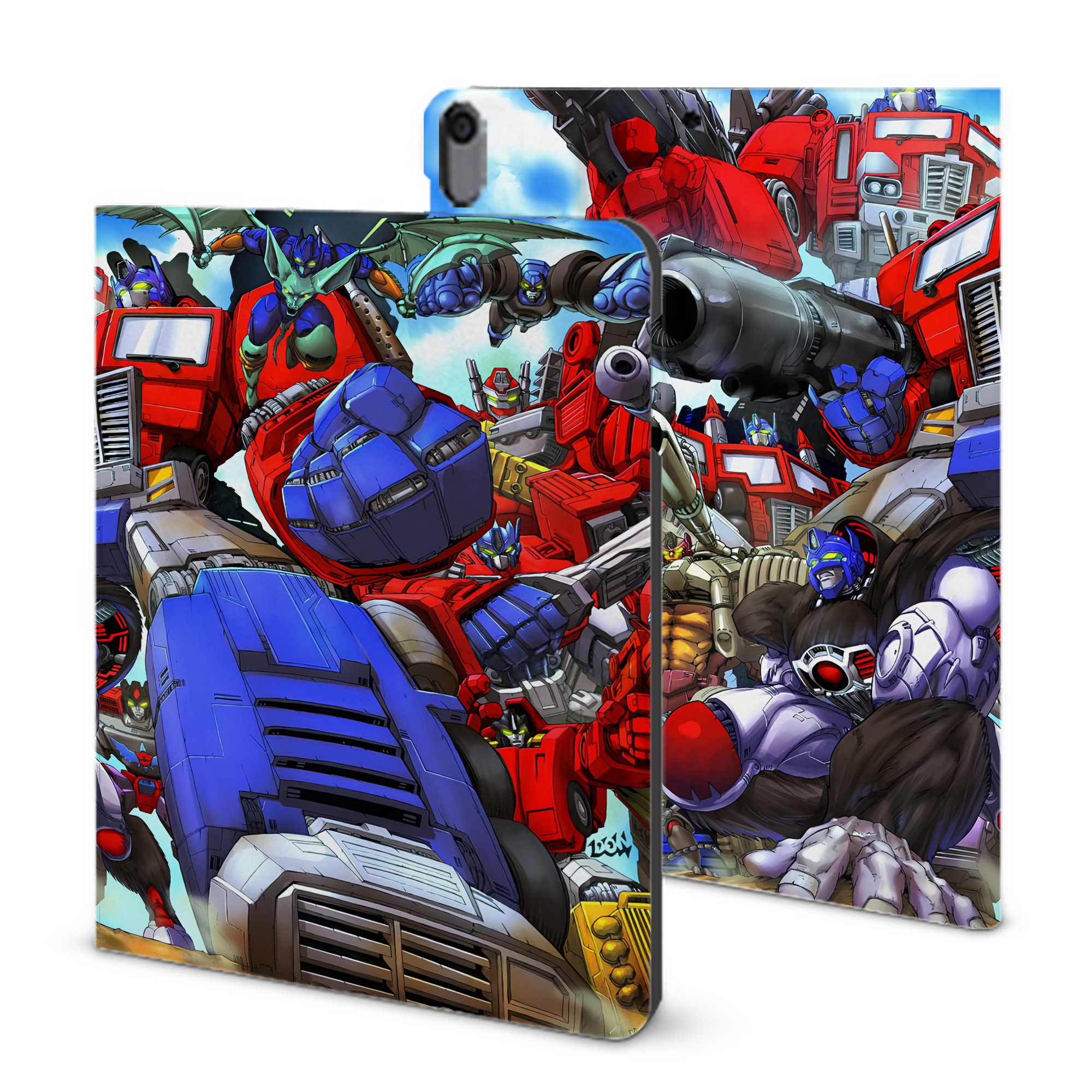 （画像用） Transformers トランスフォーマー IPad ケース ブック型 PUレザー TPU 耐衝撃 軽量 薄型 ペン収納なし 全面保護 IPad 各モデル対応